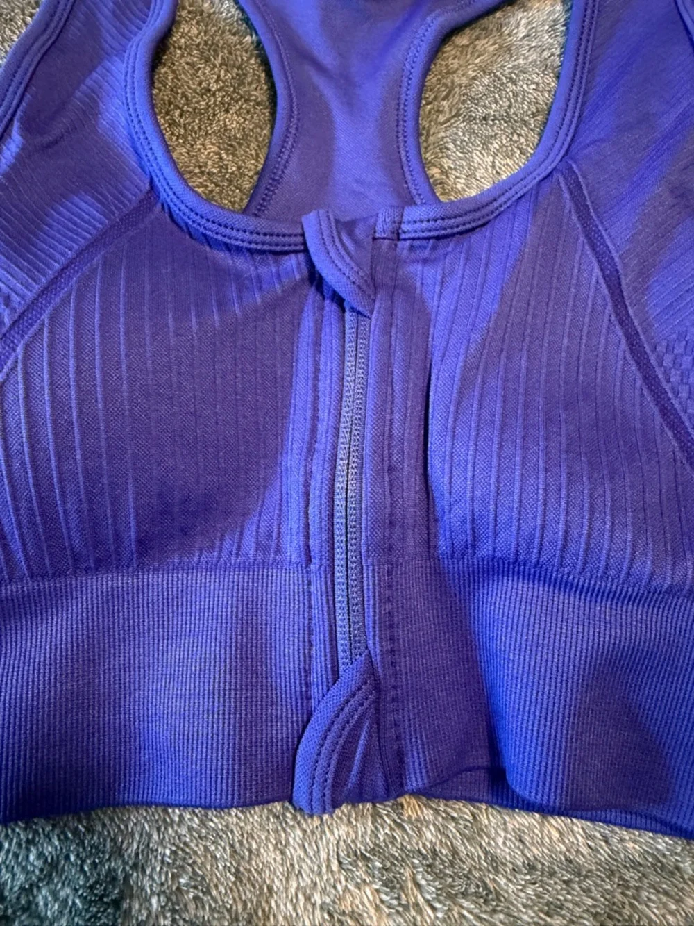 90 Degree by Reflex Royal‎ Blue Front-Zip Racerback Sports Bra Size Small NWT